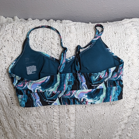 All In Motion Large Longline Bikini Top, Marble Pattern - Picture 4 of 4